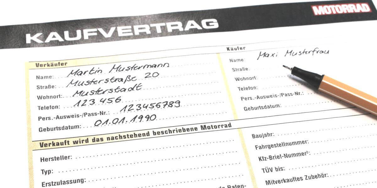 Kaufvertrag motorrad